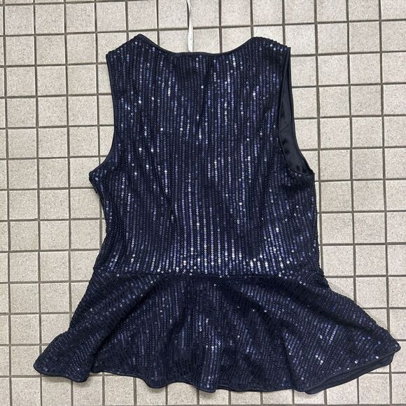 NWT Grace Karin Sequin Top Shirt SZ M Sleeveless Blue - Picture 2 of 2